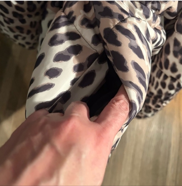 ❄️❄️ Venus Peplum Leopard Puffer Coat Fit And Flare 2x W/Pockets Faux Fur - Picture 9 of 13